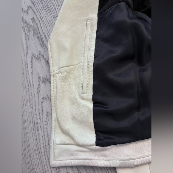 IRO Cream Lamb Leather Biker Jacket Size 4 (FR 36) - Picture 10 of 16